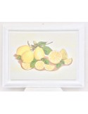 Quadro con limoni su tela e cornice in legno bianco. h x 68,4 larghezza 88,5.