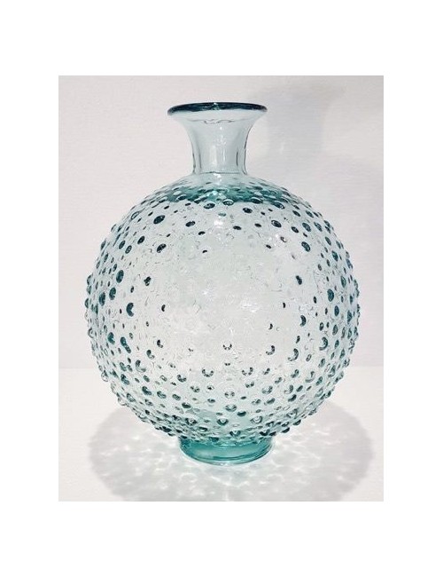 Vaso pesce palla azzurro trasparente  lavorato a mano   murano Enzo De Gasperi  