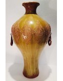 Vaso da terra verde rustico con pendenti invecchiati ai lati Lorenzon 