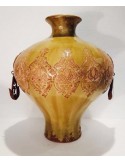 Vaso da terra verde rustico con pendenti invecchiati ai lati Lorenzon 
