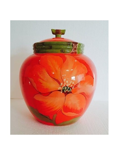 Barattolo rosso con fiore con chiusura ermetica certified gift 
