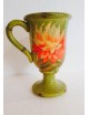Bicchiere con piede verde con fiori certified gift 