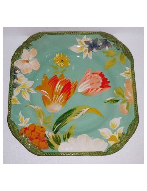 Centro tavola tiffany con contorno verde con tulipani 