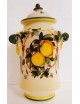 Potiche in ceramica  con fiori e frutti ammannati 