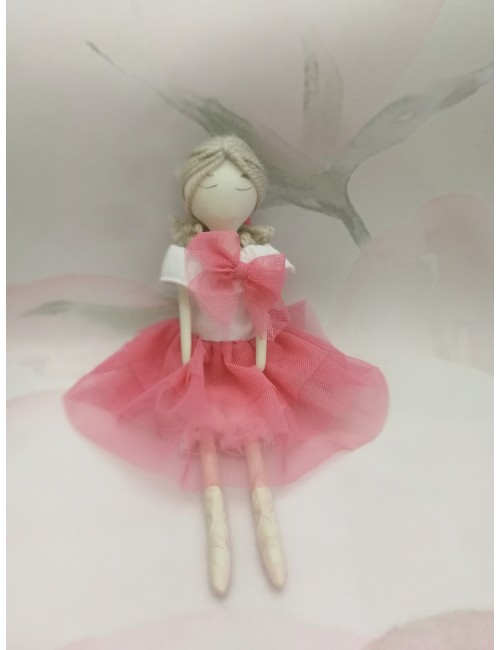 Bambolina ballerina in tulle e porcellana di capodimonte biscuit.
