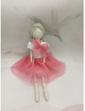 Bambolina ballerina in tulle e porcellana di capodimonte biscuit.