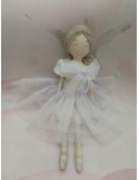 Bambolina ballerina in tulle e porcellana di capodimonte biscuit.