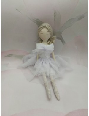 Bambolina ballerina in tulle e porcellana di capodimonte biscuit.