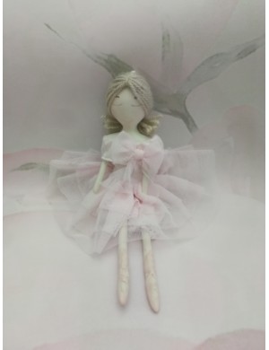Bambolina ballerina in tulle e porcellana di capodimonte biscuit.
