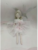 Bambolina ballerina in tulle e porcellana di capodimonte biscuit.