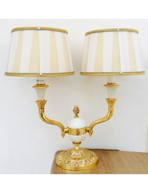 ACF objects of art Florence lamp limoge and gold   A2, H 50 cm x L 50 Cm